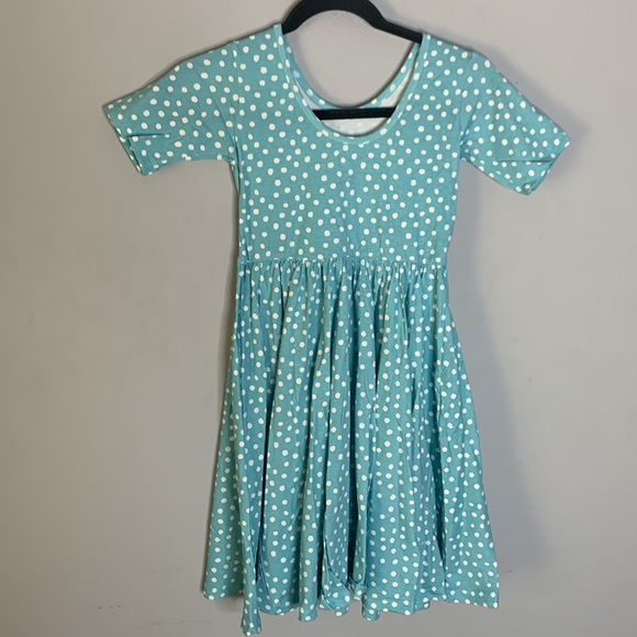 Lana jean baby blue white polka dot circle dress 10T - Picture 5 of 5